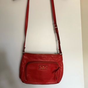 Kate Spade Red leather crossbody purse
